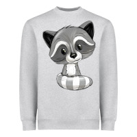 Heather Grey raccoon Heavyweight Sweatshirt - texasbilliewilder
