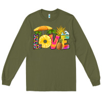 Army Green love pineapple Long Sleeve Tee - RanaPortraitStore