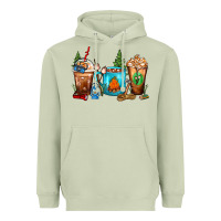 Matcha Camping Coffee Cups Heavyweight Hoodie - FaDigitalArtStudio