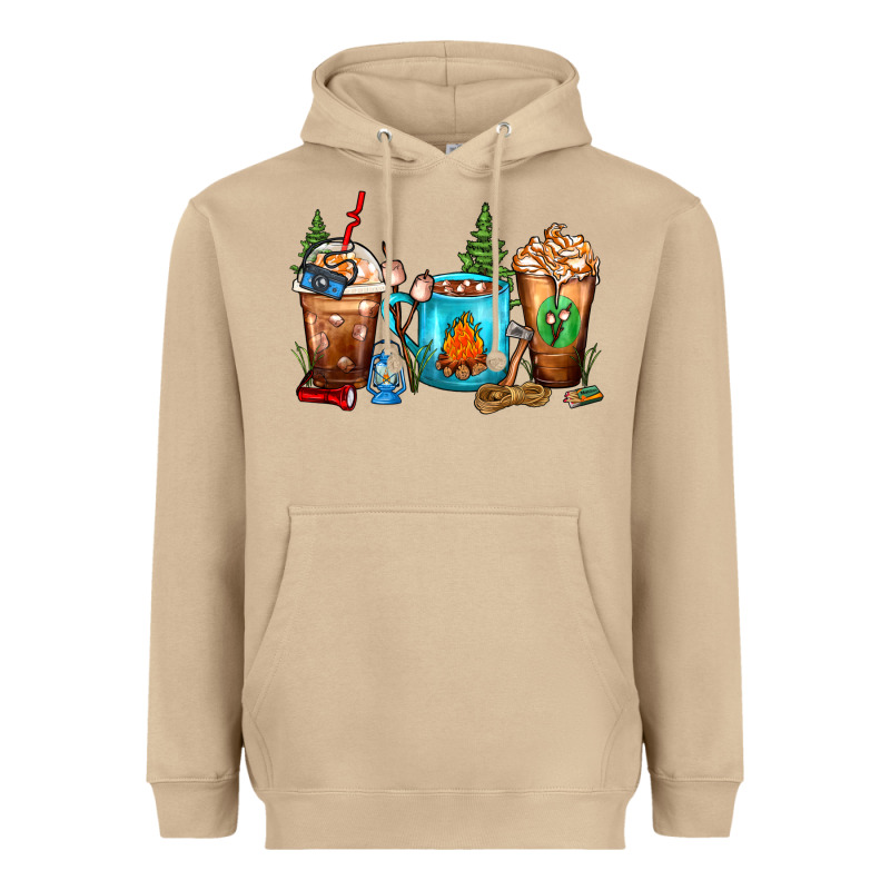 Camping Coffee Cups Heavyweight Hoodie by FaDigitalArtStudio | Teevron