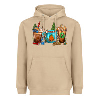 Mushroom Camping Coffee Cups Heavyweight Hoodie - FaDigitalArtStudio