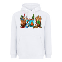 White Camping Coffee Cups Heavyweight Hoodie - FaDigitalArtStudio