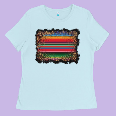 Serape Background Ladies Tee Designed By Barkaloodesign