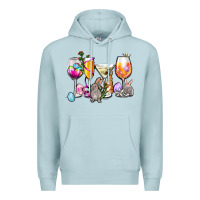 Blue Mist Easter wine glasses Premium Hoodie - OliviaCreatesArt