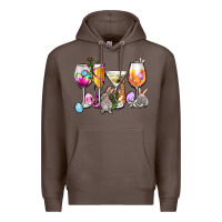 Coffee Easter wine glasses Premium Hoodie - OliviaCreatesArt