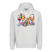 Dove Grey Easter wine glasses Premium Hoodie - OliviaCreatesArt