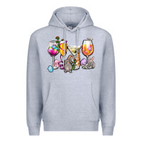 Heather Grey Easter wine glasses Premium Hoodie - OliviaCreatesArt