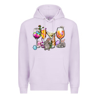 Lilac Easter wine glasses Premium Hoodie - OliviaCreatesArt