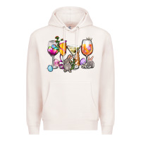 Pale Pink Easter wine glasses Premium Hoodie - OliviaCreatesArt