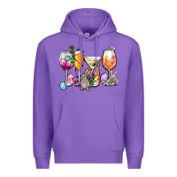 Purple Easter wine glasses Premium Hoodie - OliviaCreatesArt