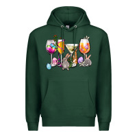 Sports Green Easter wine glasses Premium Hoodie - OliviaCreatesArt