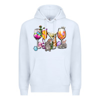 White Easter wine glasses Premium Hoodie - OliviaCreatesArt