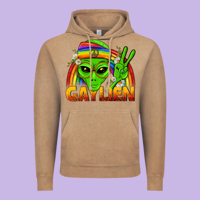 Gaylien Lgbtq Pride Vintage Hoodie Designed By Bundleandbundleshop