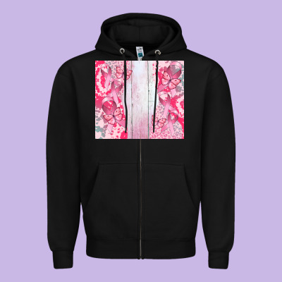Custom Name  Breast Cancer Zipper Hoodie Designed By Cowgirlartshop