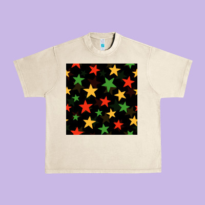 African Color Stars Seamless Pattern Urban Heavy Tee Designed By Bundleandbundleshop
