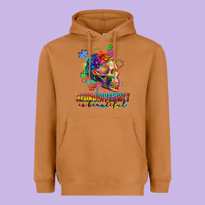 Neurodiversity Is Beautiful Heavyweight Hoodie Designed By Fadigitalartstudio