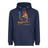 Navy Neurodiversity is beautiful Heavyweight Hoodie - FaDigitalArtStudio
