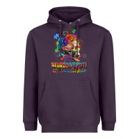 Plum Neurodiversity is beautiful Heavyweight Hoodie - FaDigitalArtStudio