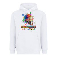 White Neurodiversity is beautiful Heavyweight Hoodie - FaDigitalArtStudio