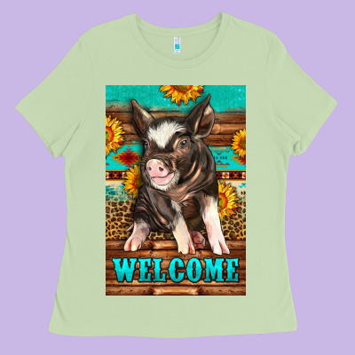 Western Pig Garden Ladies Tee Designed By Lillyallendesigns