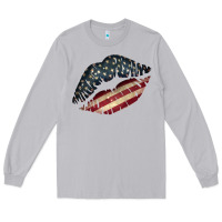 Moon Dust Vintage American Flag Lips Long Sleeve Tee - Bettercallsaul