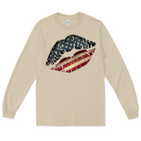 Mushroom Vintage American Flag Lips Long Sleeve Tee - Bettercallsaul