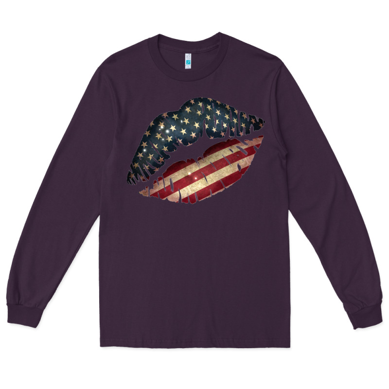 Vintage American Flag Lips Long Sleeve Tee by Bettercallsaul | Teevron