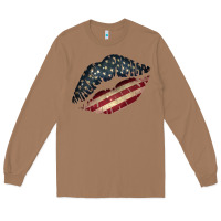 Toasted Coconut Vintage American Flag Lips Long Sleeve Tee - Bettercallsaul