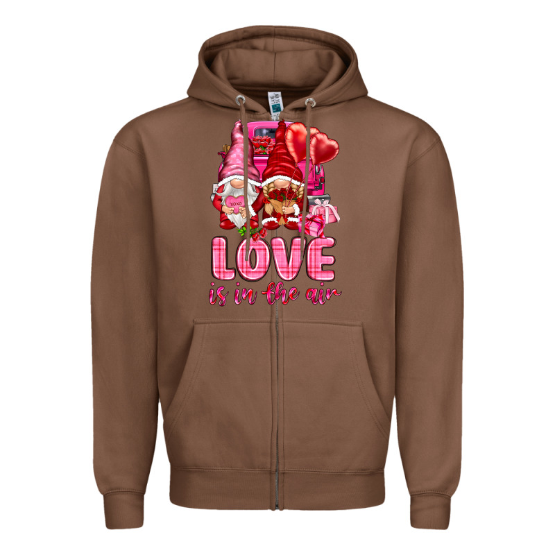 Love Is In The Air With Gnomies Valentine's Day Zipper Hoodie by HowdyJamesFarm | Teevron