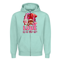 Seafoam Love is in the air with gnomies Valentine's Day Zipper Hoodie - HowdyJamesFarm