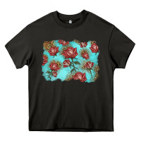 Asphalt red roses with leopard background Heavy Core Tee - LillyAllenDesigns