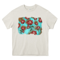 Cream red roses with leopard background Heavy Core Tee - LillyAllenDesigns