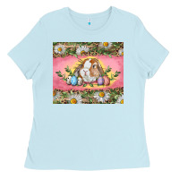 Baby Blue Easter bunny and eggs Ladies Tee - RanaPortraitStore