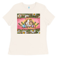 Bone Easter bunny and eggs Ladies Tee - RanaPortraitStore