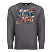 Charcoal Heather America Premium Sweatshirt - FaDigitalArtStudio