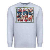 Heather Grey America Premium Sweatshirt - FaDigitalArtStudio
