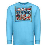 Ocean Blue America Premium Sweatshirt - FaDigitalArtStudio