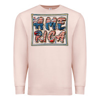 Pale Pink America Premium Sweatshirt - FaDigitalArtStudio
