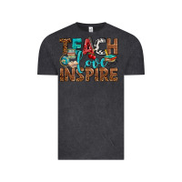 Vintage Black Teach Love Inspire With Leopard Vintage Tee - BundleAndBundleShop