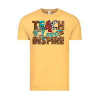 Vintage Mustard Teach Love Inspire With Leopard Vintage Tee - BundleAndBundleShop