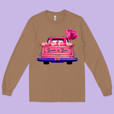 Loads Of Love Valentine's Day Truck Long Sleeve Tee Designed By Bettercallsaul