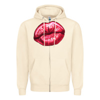 Sandshell Lip mark Valentine's Day Zipper Hoodie - HowdyJamesFarm