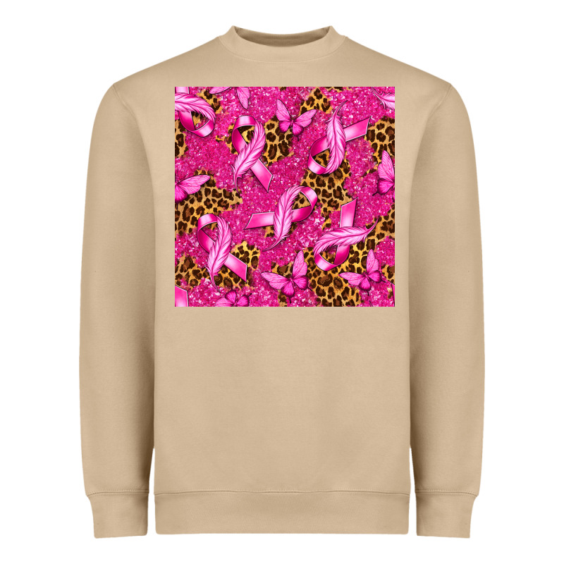 Breast Cancer With Ribbon And Butterfly Seamless P Heavyweight Sweatshirt by texasbilliewilder | Teevron