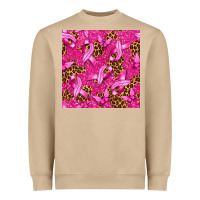 Mushroom breast cancer with ribbon and butterfly seamless p Heavyweight Sweatshirt - texasbilliewilder