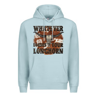 Blue Mist longhorn bullskull whatever lossos your longhorn Premium Hoodie - JahusDesignShop