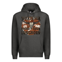 Charcoal Heather longhorn bullskull whatever lossos your longhorn Premium Hoodie - JahusDesignShop