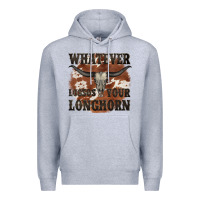 Heather Grey longhorn bullskull whatever lossos your longhorn Premium Hoodie - JahusDesignShop