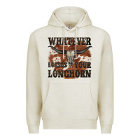 Oatmeal Heather longhorn bullskull whatever lossos your longhorn Premium Hoodie - JahusDesignShop