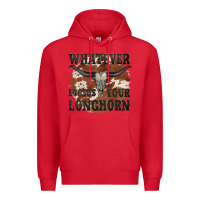 Red longhorn bullskull whatever lossos your longhorn Premium Hoodie - JahusDesignShop