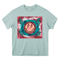 Arona western lightning bolt smiling face turquoise Heavy Core Tee - BarkalooDesign